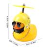Rubber Broken Wind Duck Toy Motorcycle Car Ornaments Yellow Duck Car Dashboard Decoration with Cool Glasses Propeller Helmet