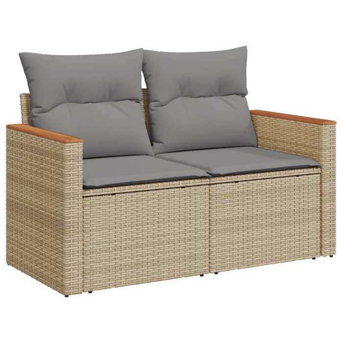VidaXL Salon de Jardin avec Coussins 10 pcs, Canapés de Terrasse, Ensemble de Meubles de Patio, Mobilier d'Extérieur, 3226073