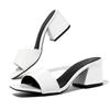Fashion Women Pumps Slippers Ladies Square Toe Female Slides Summer Shoes Woman Sandals High Heels 2022 Indoor Plus Size Women Shoes