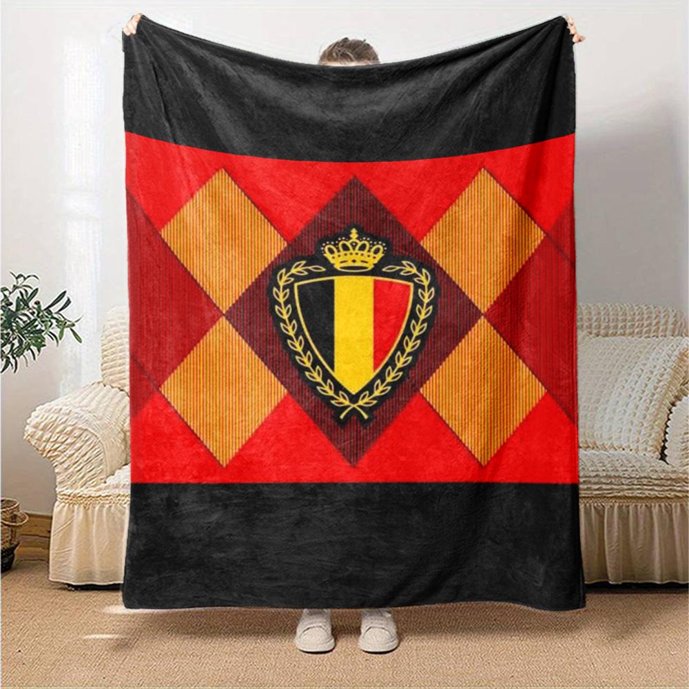 Belgica Print Flannel Blanket High Quality Warm Comfortable Cover for All Seasons Perfect for Gifts Home Decor