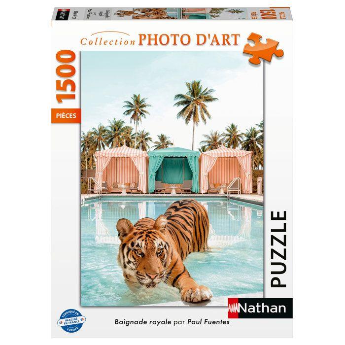 Nathan - Puzzle 1500 pièces-Baignade royale / Paul Fuentes Design-dès 14 ans-Encastrement parfait-Collection Photo d'art-12001862