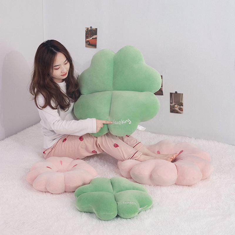 45/65 см декоративная подушка с четырьмя листочками клевера SakuraPlush, ультрамягкая плюшевая подушка для сиденья, цветочный коврик для дивана, декор для дома и автомобиля