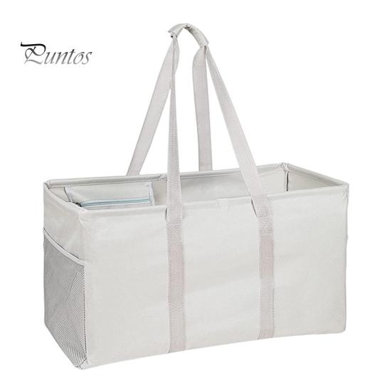 Многоразовая сумка для продуктов, складная хозяйственная сумка для покупок, вместительная, застежка-молния, водонепроницаемая, многофункциональная сумка-тоут с сетчатыми карманами