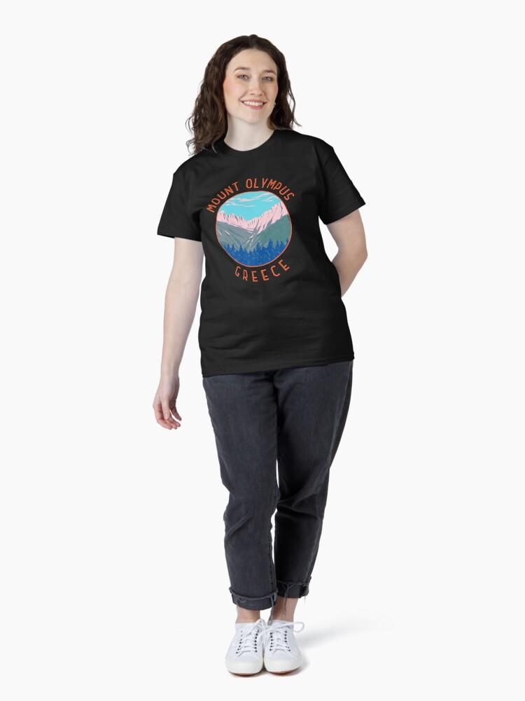 Europe Mount Olympus Greece Retro Distressed Circle Classic T-Shirt