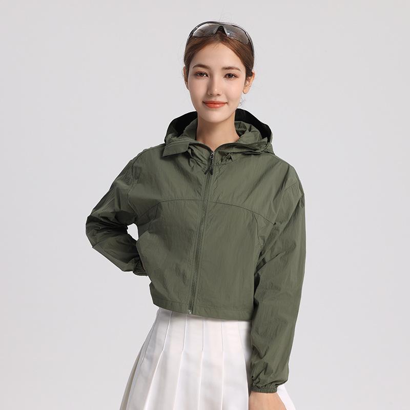 Summer outdoor short sunscreen clothing women's vinyl brim sunscreen clothing sunscreen clothing sunshade UV protection breathable jacket UPF10 +