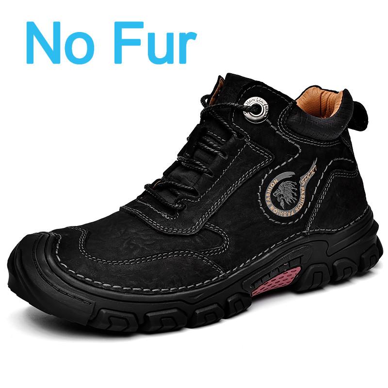 Мужская обувь из натуральной кожи, высококачественная походная обувь ручной работы, нескользящие кроссовки, зимние теплые мужские ботинки, модные винтажные ботинки