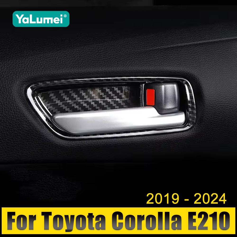 For Toyota Corolla E210 2019 2020 2021 2022 2023 2024 Hybrid ABS Carbon Car Inner Door Handle Bowl Cover Case Trims Stickers