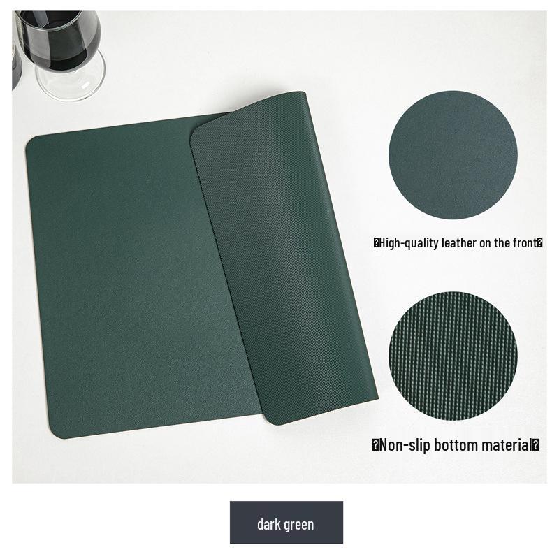 Nordic Style Non-Slip Leather Placemat - Waterproof, Oilproof, Heat-Resistant Mat