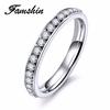 Simple Stainless Steel Rhinestone Rings Engagement Wedding Ring for Women Jewelry Gifts