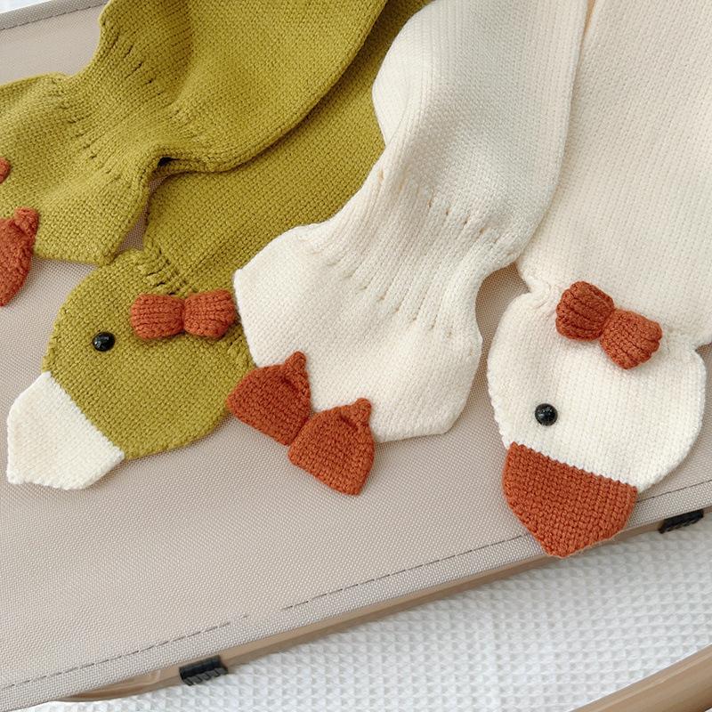 Корейский детский шарф, милый детский шарф с изображением животных, шарфы для мальчиков и девочек, осенне-зимний теплый вязаный шарф, модные детские аксессуары