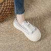 Туфли из сатина и парусины на толстой подошве с большим пальцем женские летние новые дышащие двусторонние белые туфли тонкие шелковые повседневные кроссовки