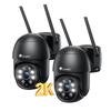 Комплект уличных камер видеонаблюдения Ctronics 5 ГГц WiFi 4 МП Обнаружение ИИ Автоматическое слежение 24-часовая запись Удаленное управление Совместимость Предустановленные функции Ночь