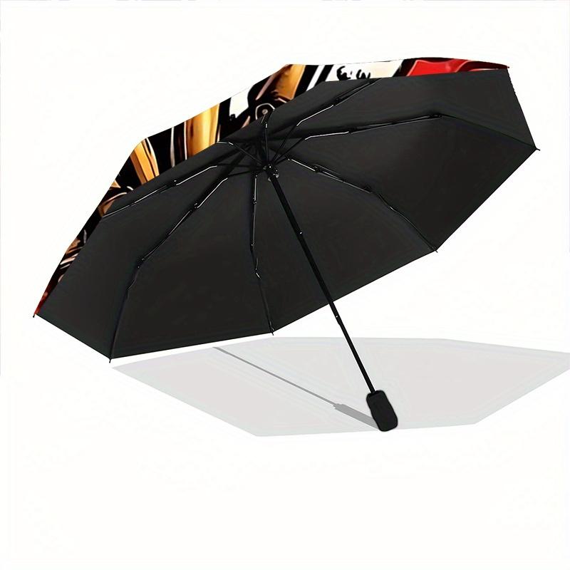 1pc Jack Nightmare before Christmas Pattern Automatic 3-Fold Umbrella, 8 Steel Frames, High-Value Folding Umbrella, Suitable for Office, Tra