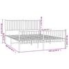 Metal Bed Frame with Headboard and Footboard White 150x200 cm