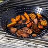 Перфорированная сковорода для гриля с складной ручкой, круглая, с антипригарным покрытием, портативная корзина для барбекю для заднего двора