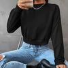 Сплошной цветной свитер с круглым вырезом, женский короткий повседневный топ с длинным рукавом