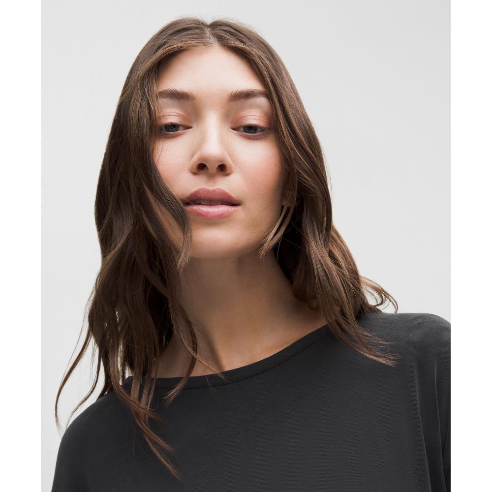 Lululemon Drapey Softstreme Boatneck Long Sleeve Shirt Black