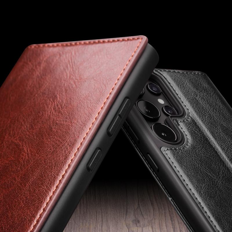 Оригинальный кожаный чехол для телефона Samsung S25+ Plus 5G, деловой стиль, модный, роскошный, с отделениями для карт, чехол для S25 Ultra 5G