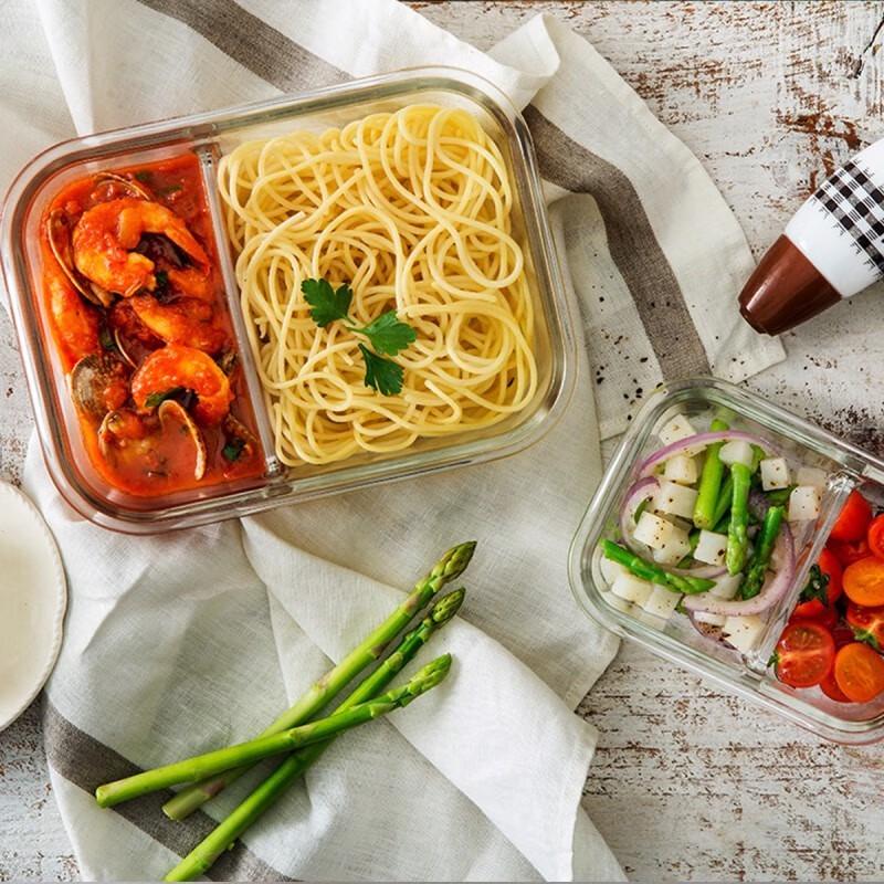 LocknLock 930ml Heat-Resistant Glass Lunch Box with Cutlery