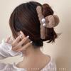 2023 Luxury Pearl Fluffy Claw Clip: Plush Shark Hairpin for Women - Autumn/Winter Collection