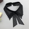 New Hollow Lace Embroidery Fake Collar For Women White Black False Detachable Collar Lapel Shirt Tie Necklace Clothes Accessory