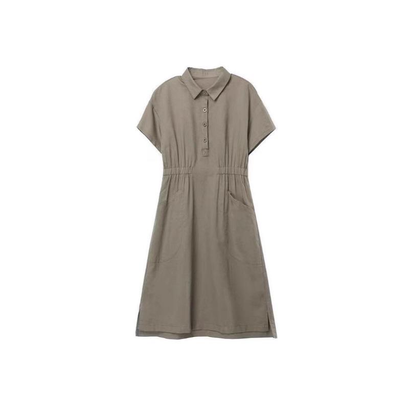 Однотонное свободное повседневное платье для похудения с утягивающей талией для женщин больших размеров для мам