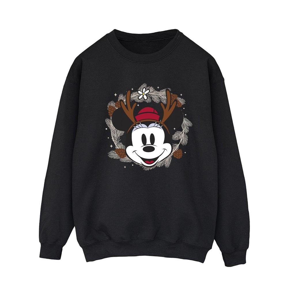 Disney Womens/Ladies Minnie Mouse Reindeer Wreath Sweatshirt