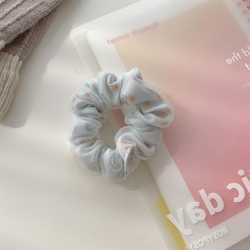 Двухслойные резинки из шелковой органзы, милая цветочная повязка для волос для девочек, резинка для хвоста, резинки, заколки для волос, аксессуары для волос