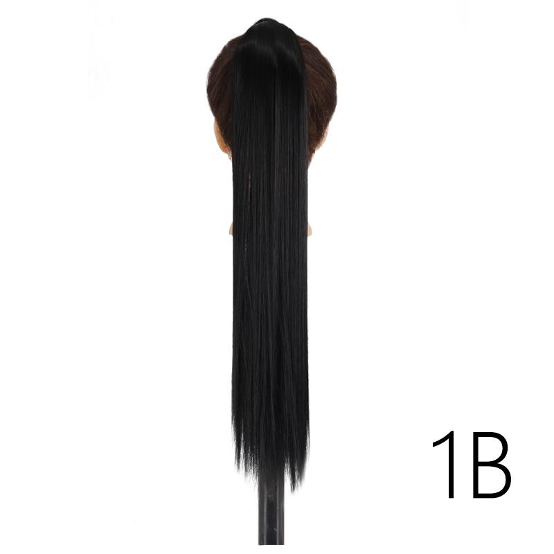 LISI HIAR Women Long Straight Ponytail Hair Wig Red Wine Blond Light Grey Black Synthetic Fiber Hair Extensions Party Time Daily Use