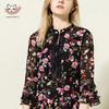 Sinoford Floral 3/4 Sleeve Loose Mulberry Silk Dress