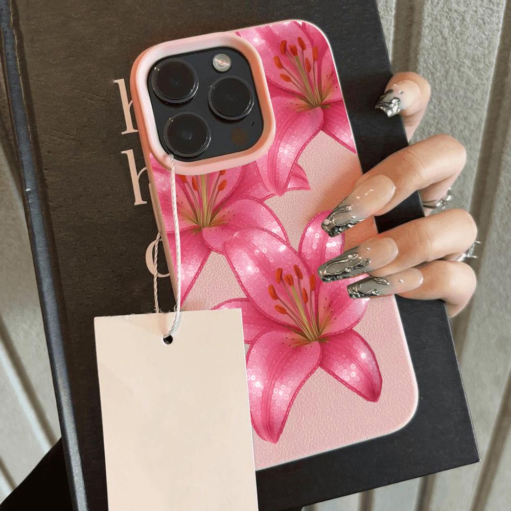 Роскошный Чехол для Телефона с Узором из Кожи Личи 'Gorgeous Luxury Flowers' Для Redmi Note 14 13 12 11 10 9 8 Pro Plus 4G 5G Ударопрочный Чехол