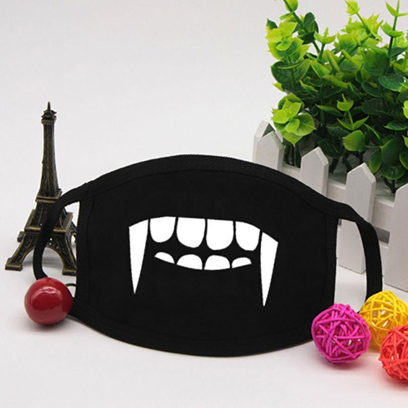 Fashion Women Men Face Masks Pattern Solid Black Mask Half Face Mouth Muffle