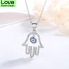 Серебряное ожерелье S925 Palm Turkish Eye с подвеской, модное, индивидуальное, из стерлингового серебра для женщин