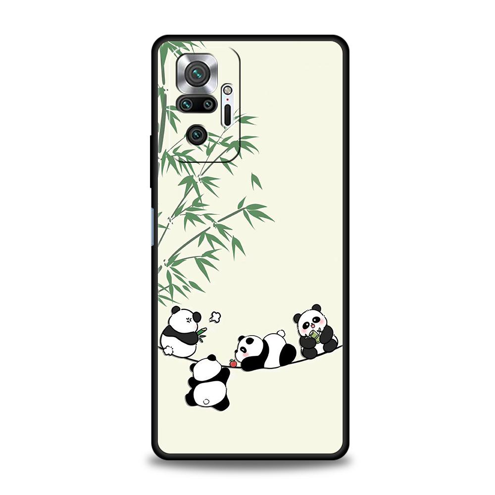 Мультяшный чехол для телефона с пандой для Xiaomi Redmi Note 14 5G 13 12 10 11 Pro Plus 4G 14C 13C 12C 10C 9C, мягкий чехол из ТПУ