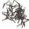 50Pcs Stainless Steel Fishing Swivels MS + QL Interlock Rolling Swivel with Hooked Snap Fish Hooks
