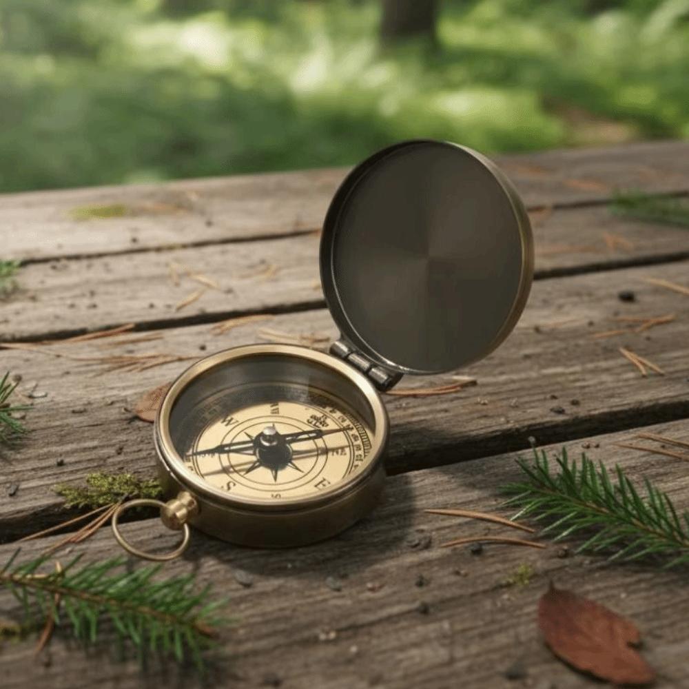 Retro Style Portable Pocket Compass Portable Camping Compass Retro Pocket Watch Navigation