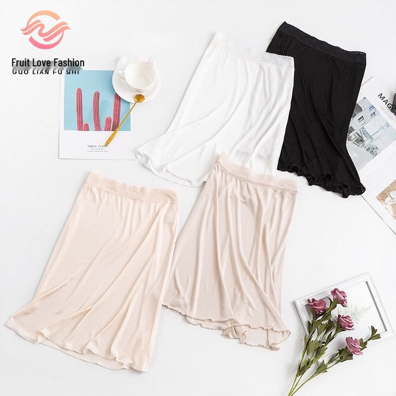 Женская подъюбник-слип ночная сорочка Guolian из тутового шелка с кружевной отделкой (Защита от экспозиции)