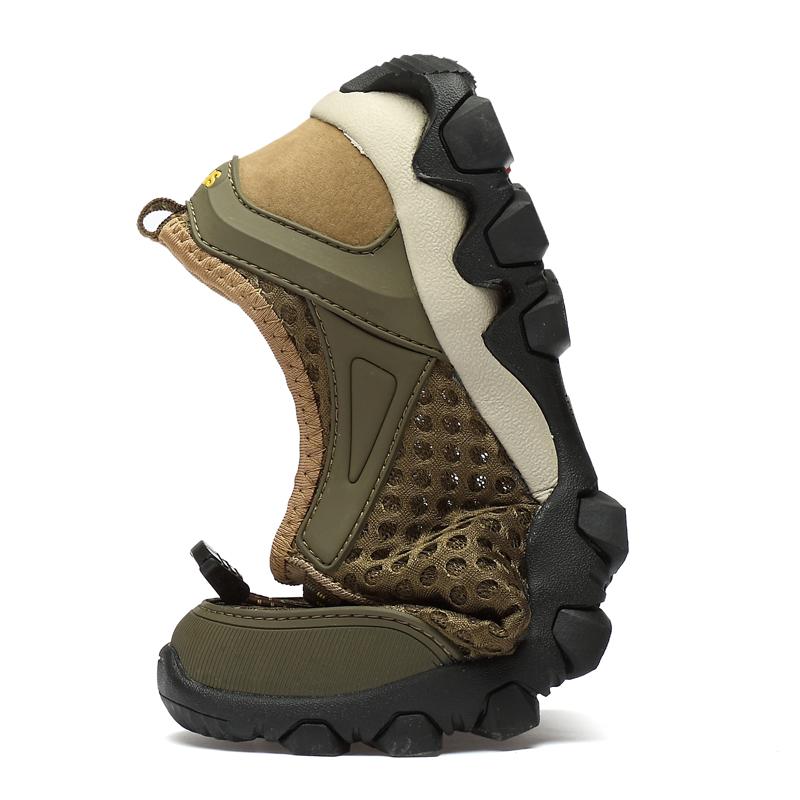 Summer Breathable Mesh Hiking Shoes Men Hot Sale Non-slip Men Trekking Shoes Outdoor Sport Khaki Quick-drying Men Hiking Sneaker