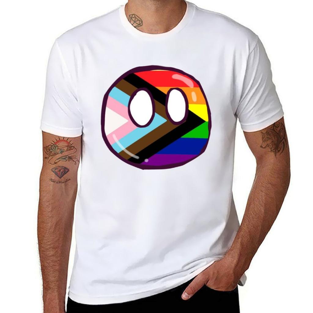 Lgbtball Progress Pride Tshirt Street Fashion Casual Tee Shirt