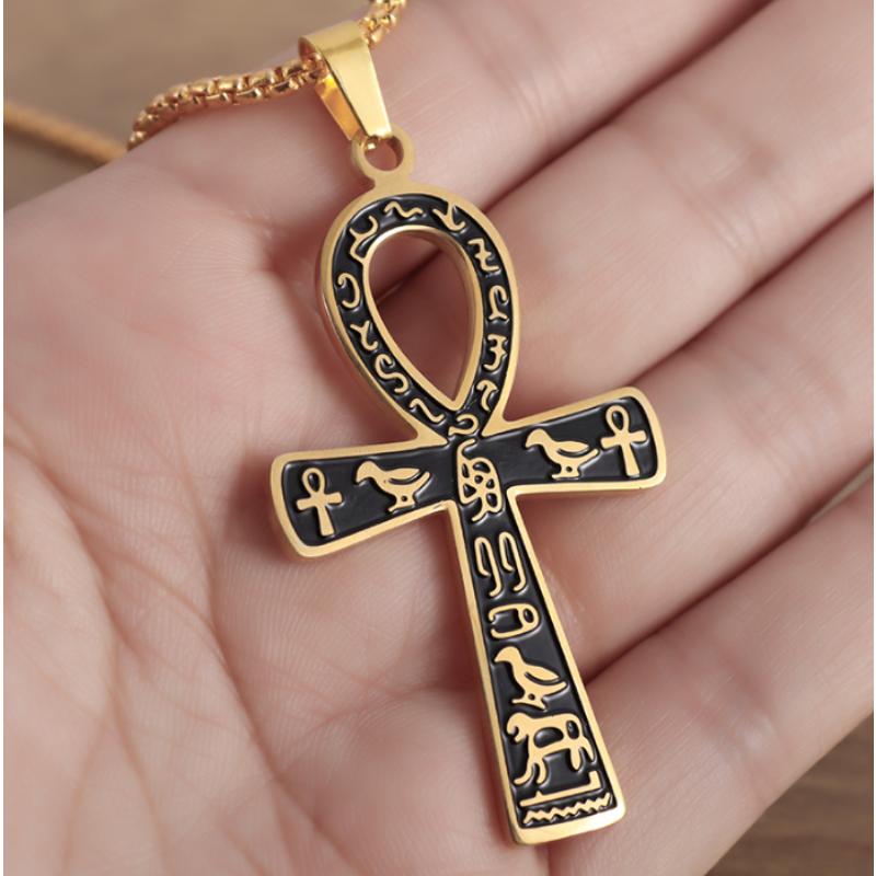 Stainless Steel High Quality Ancient Egyptian Anka Cross Pendant - A Unique and Fashionable Men's Stainless Steel Amulet Gift
