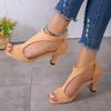 2024 Summer New Fashion Women's Large Sandals Versatile and Comfortable Solid Color Back Zipper Single Shoes for Women