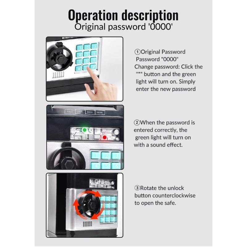 Детский мультяшный кодовый ящик копилка банкомат сейф шкаф музыкальный автоматический копилка для денег машина для внесения игрушки