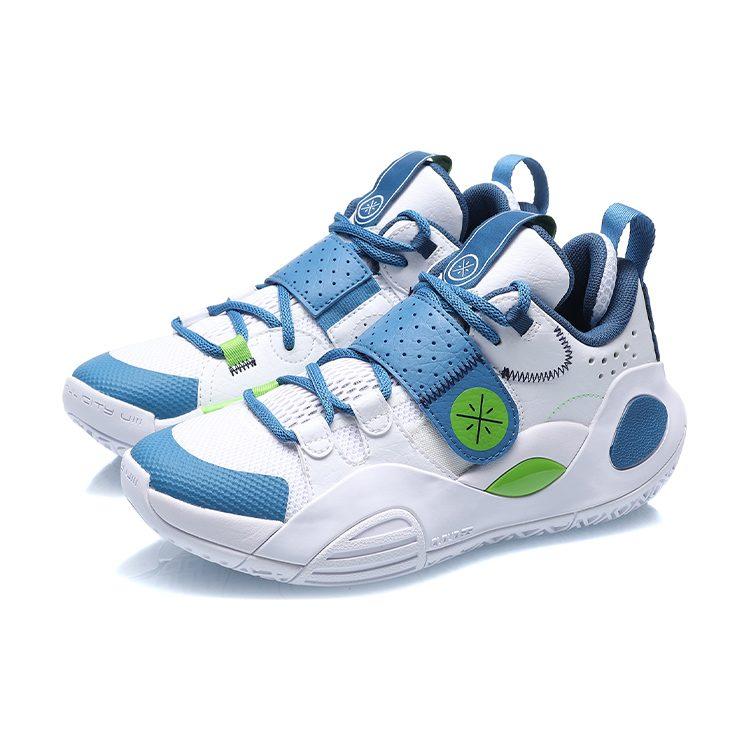 Li Ning All City 8 Youth Edition Коллекция All City Wade Низкие Детские Баскетбольные Кроссовки Бело-Синие ABPQ053-1