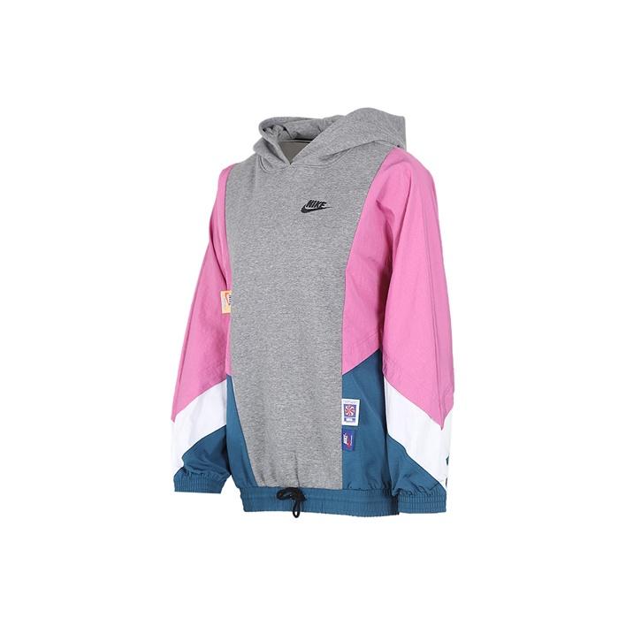 Nike Толстовка с капюшоном Color Block, женские толстовки с капюшоном Carbon-Gray DB3847-091