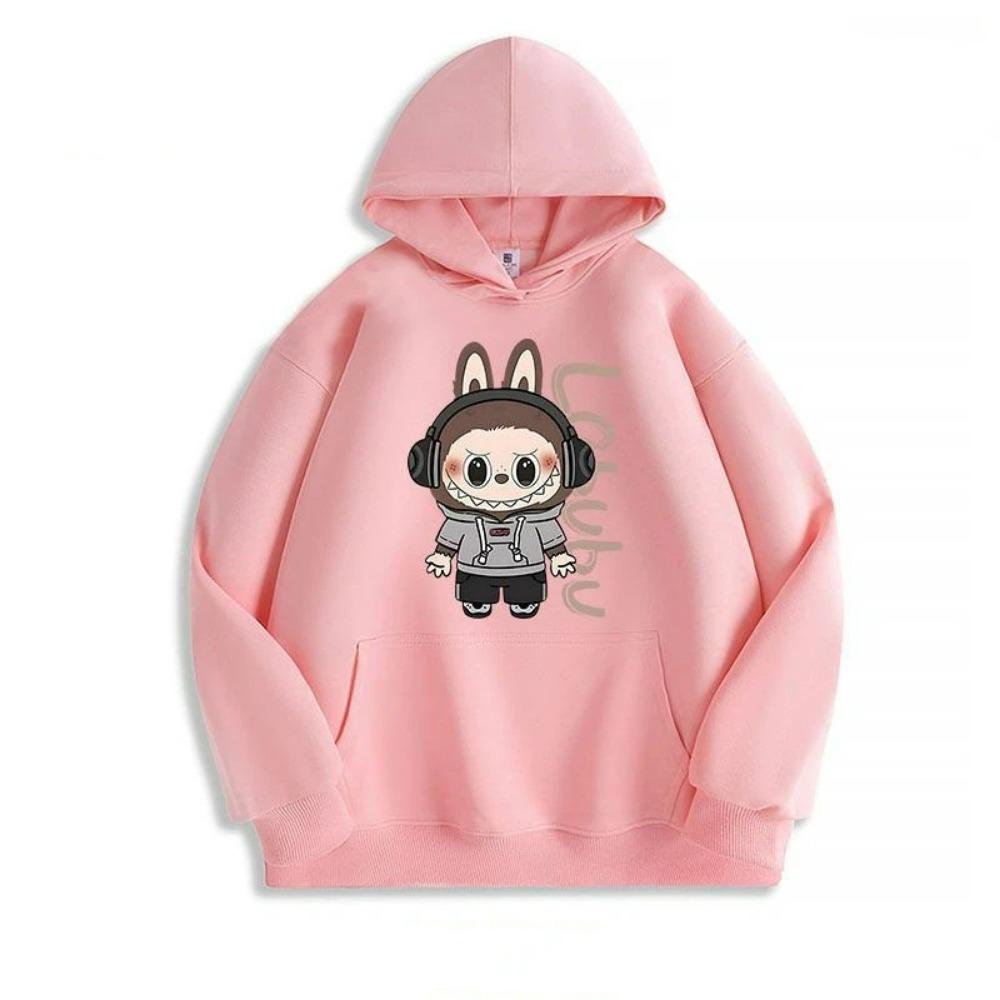 Fashion Men Women's Hoodies Cartoon Labubu Monster Print Pullover Top Casual Sweatshirt Kids Hoodies Clothing