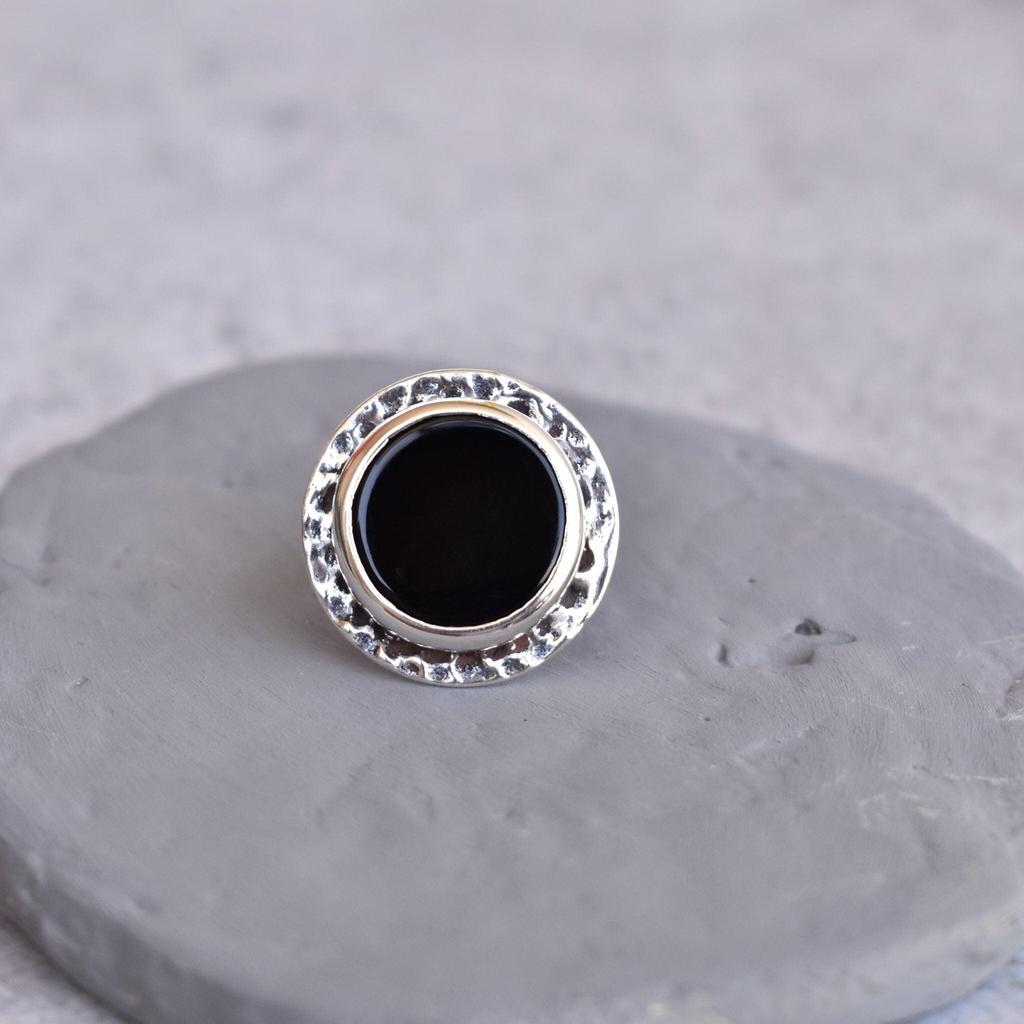 Natural Black onyx statement ring Sterling silver handmade ring Black gemstone ring New beginning onyx ring Bridesmaid gift for her