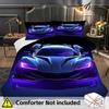 3pcs Bedding Set Featuring a Futuristic Cool Sports Car 3D Design This Includes a Digital Printed Duvet Cover+1/2pillowcases