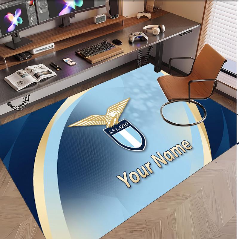 Personalized Crystal Velvet Carpet Lazio FC Pattern Non Slip Floor Rug
