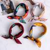 Ladies Wrist Wrap Bags Tie Head-Neck Tie Silk Feel Satin Handkerchief Bandana Women Square Scarf