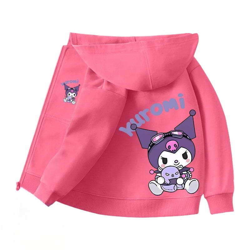 2025 MINISO Мягкая и милая Куроми Мультфильм Аниме периферия Мальчики и Девочки Толстовки с капюшоном на молнии Осень и Зима Модная детская толстовка с капюшоном на молнии